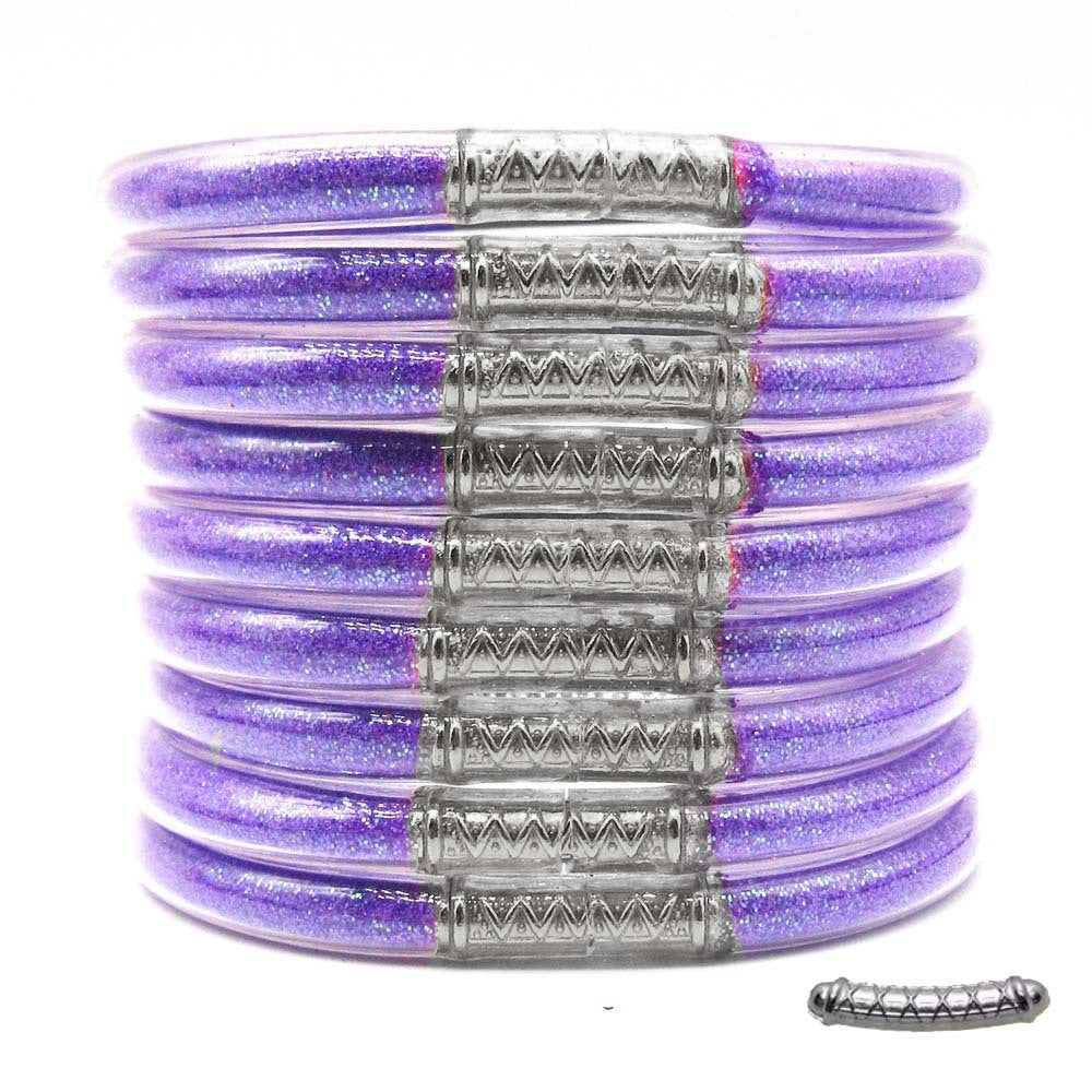 Cross-Border Hot-Selling 9-Layer Pvc Silicone Tube Gold Powder Bracelet Jelly Bangles Women's Bracelet Mixed Batch