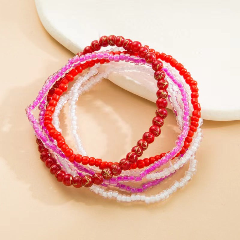 Vacation-Style Handmade Beaded Multi-Layered Seed Bead and Glass Mix-And-Match Stackable Jewelry Bracelets Wholesale