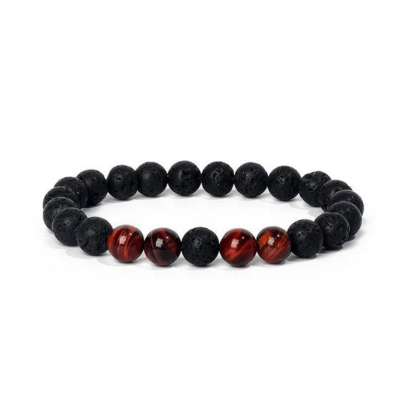 8mm Tiger Eye Stone volcanic stone female gift yoga bracelet DIY agate beads bracelet cross-border supply f21
