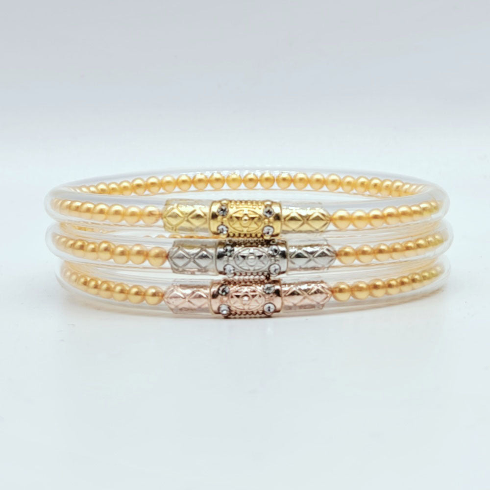 Alloy Rhinestone Plastic Silicone Tube Six-Pointed Star Pearl Bracelet Jelly Bangles Bracelet