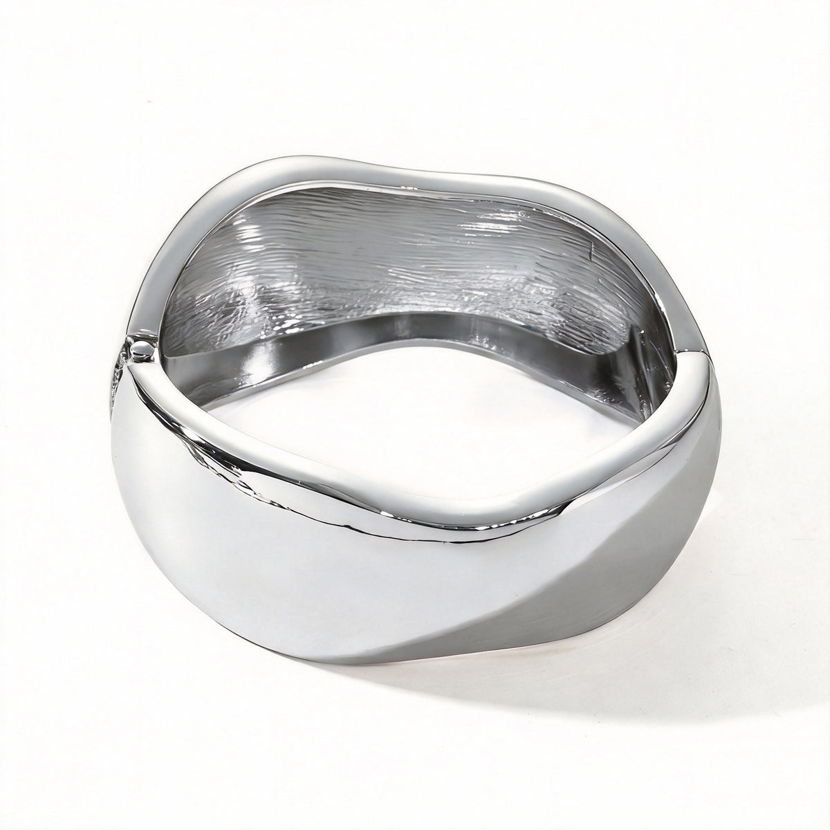 European and American Cross-Border Popular Bracelets Ins Normcore Asymmetrical Wave Pattern Bracelets Metal Glossy Bracelets Women's Jewelry