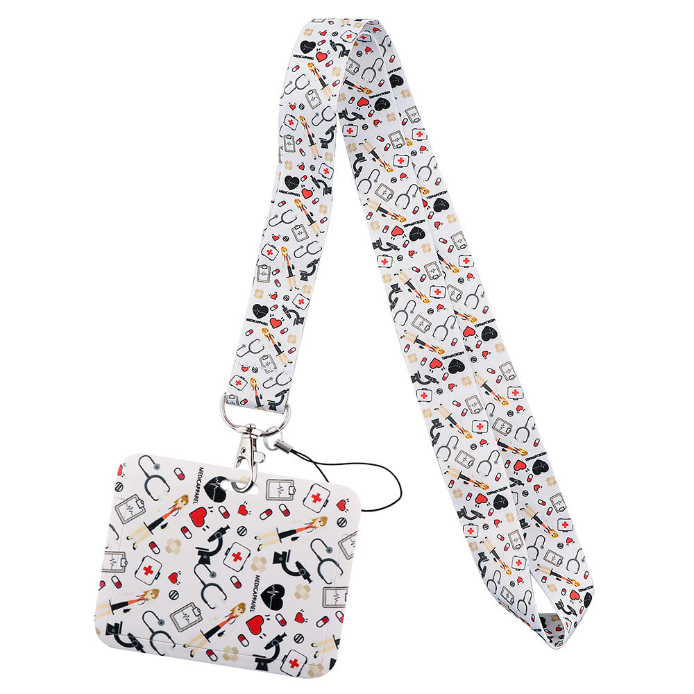 Doctor Pills Cat Mobile Phone Lanyard Card Set Combination Bus Card Factory Brand Work Medical Lanyard Campus Card Pendant