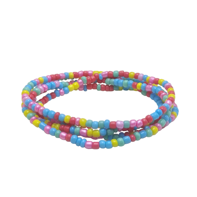 Body Chain with Glass Seed Beads, Fashionable Magic Hand Fish Pendant Accessories, Elastic Handmade Beaded Jewelry Waist Chain
