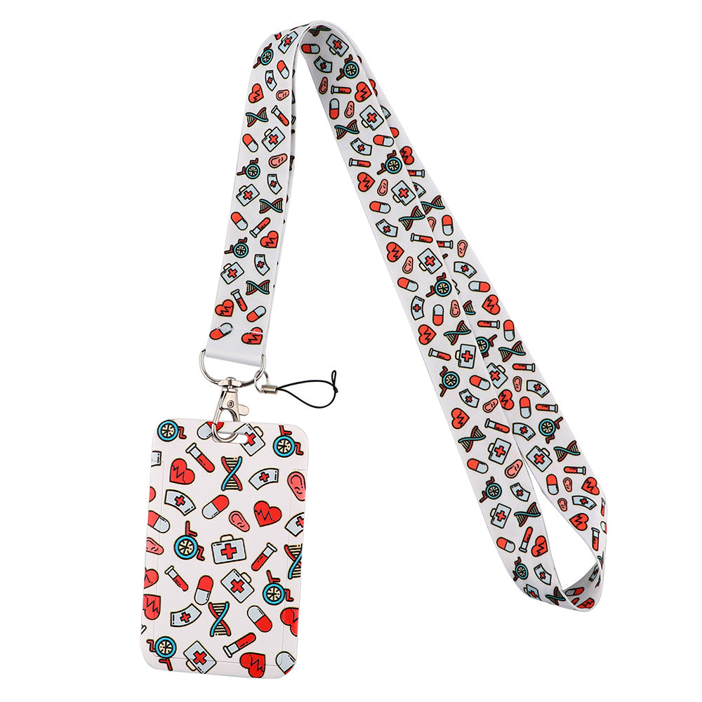 Doctor Pills Cat Mobile Phone Lanyard Card Set Combination Bus Card Factory Brand Work Medical Lanyard Campus Card Pendant