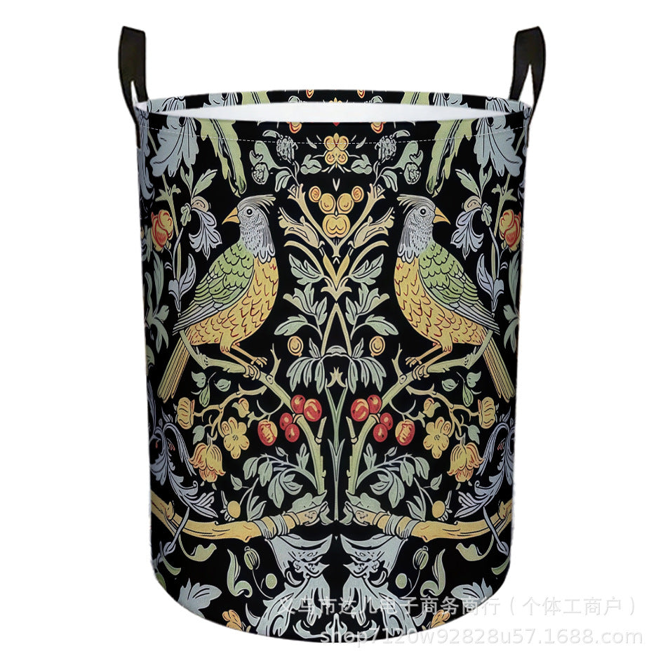 New Cross-Border Model for All Seasons, Versatile Household Foldable Round Laundry Basket, Large Bathroom Storage Basket
