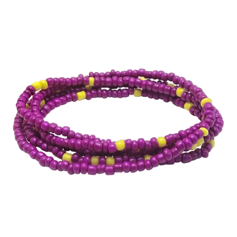 Body Chain with Glass Seed Beads, Fashionable Magic Hand Fish Pendant Accessories, Elastic Handmade Beaded Jewelry Waist Chain