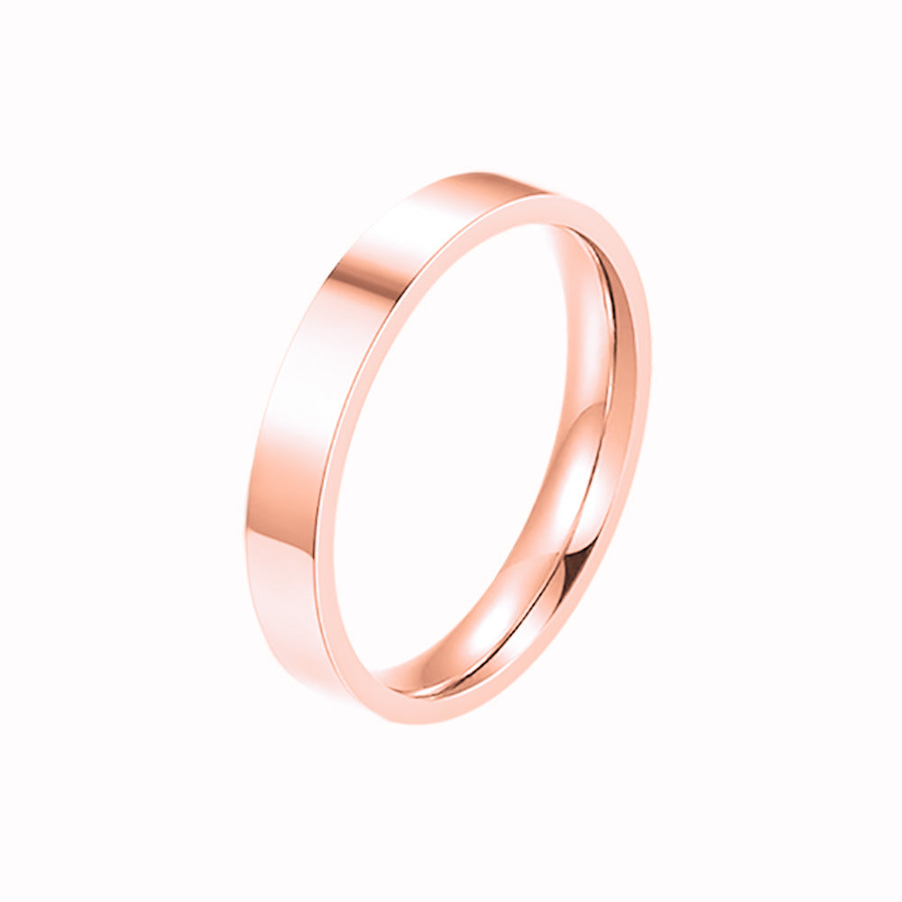 Fashion simple titanium steel smooth ring flat single self-discipline ring stainless steel lovers can't quit color jewelry