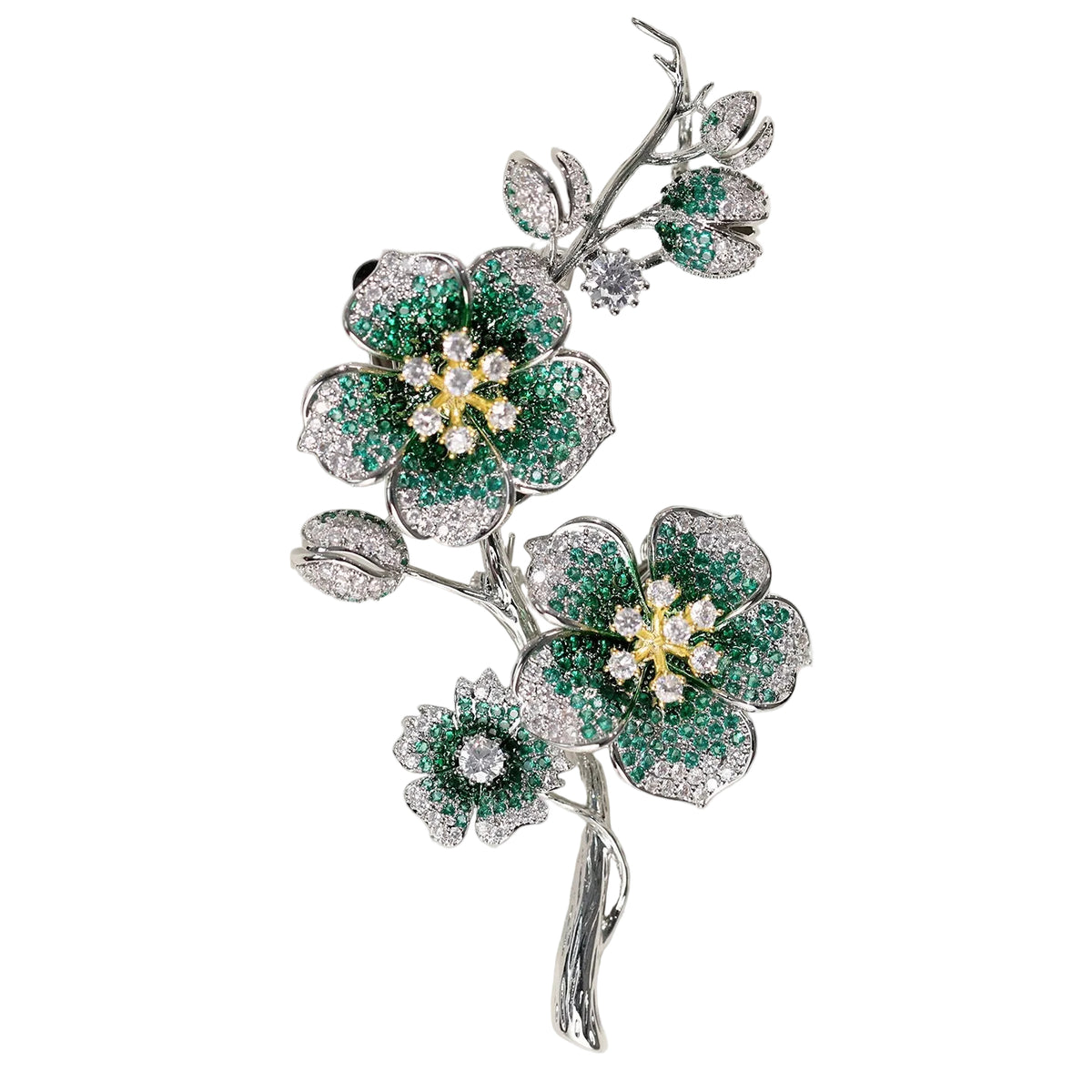Flower Brooch Pin Detachable Ear Clip Dual-Use Flower Accessories