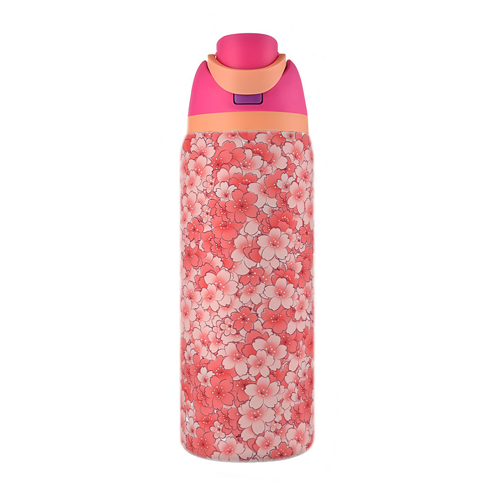 Water Cup 304 Vacuum Stainless Steel Thermos Cup Portable Satchel Straw Double Drink Sports Water Bottle for Men and Women