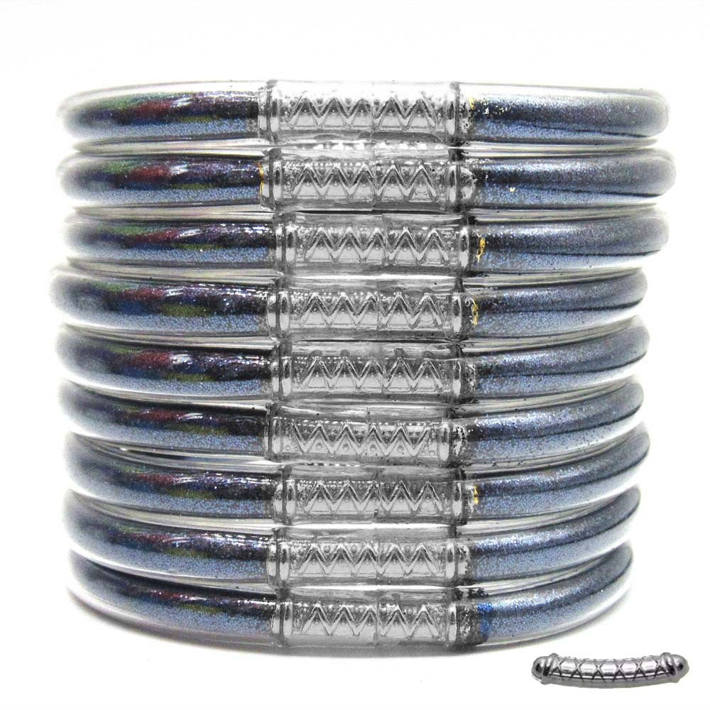 Cross-Border Hot-Selling 9-Layer Pvc Silicone Tube Gold Powder Bracelet Jelly Bangles Women's Bracelet Mixed Batch