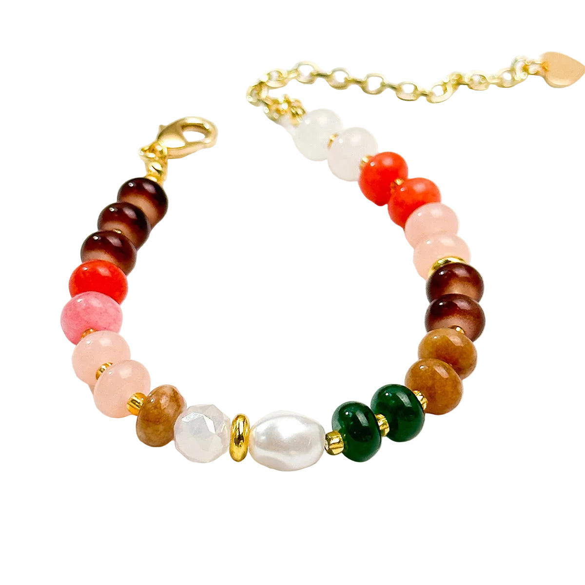 Colorful Natural Stone Beaded Bracelet/Niche Ins-Style Stackable Jewelry, Candy-Colored Versatile Friendship Bracelet