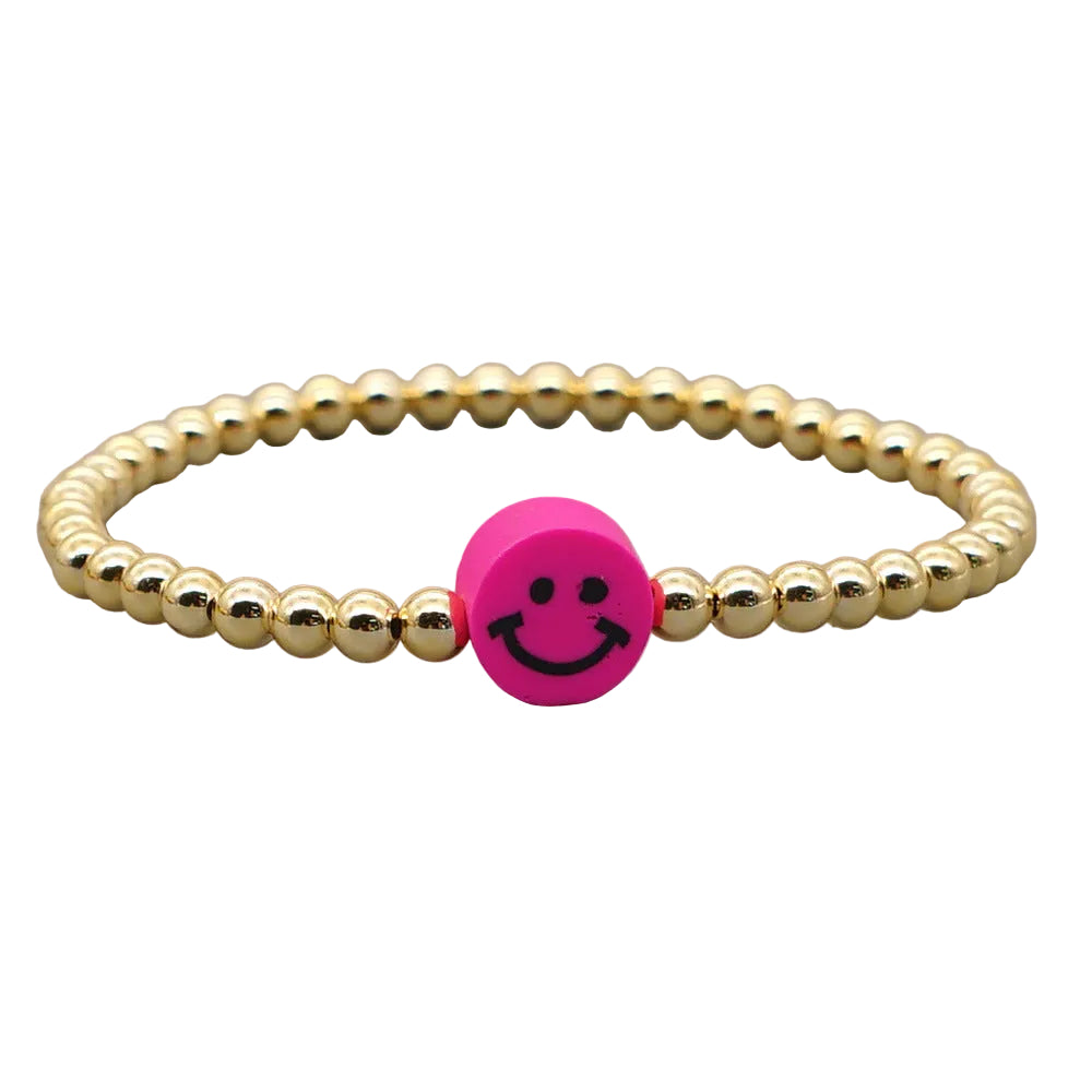 Bohemian Smiley All-match Handmade Woven Gold Bead Bracelet