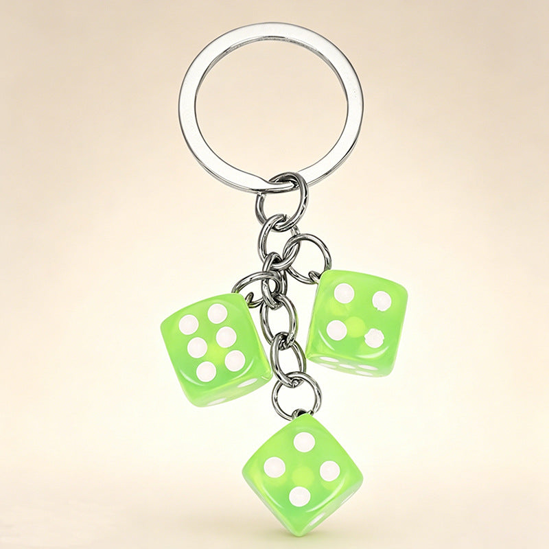 Hot-Selling Creative Plastic Dice-Shaped Keychain Pendant Bag Pants Pen Accessory Decoration DIY Parts