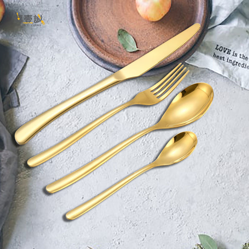 Stainless Steel Moonlight Series Western Food Tableware Set Nordic Style Knife, Fork and Spoon Four-piece Set Hotel Gift Tableware