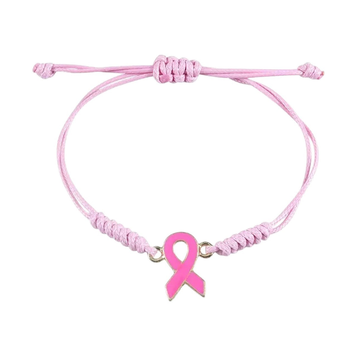 Breast Prevention  Cares for Women's Health Breast Care Day Hand-Woven  Pink Ribbon Bracelet