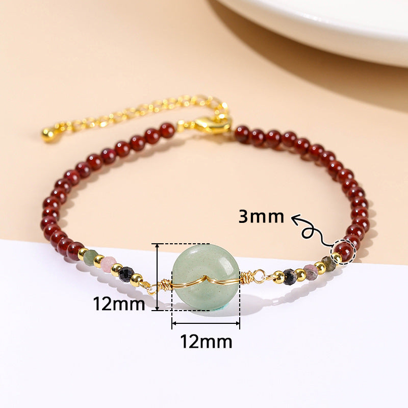 Jingdong Jewelry Natural Crystal Bracelet Jade New Chinese Style Fresh Tassel Bracelet for Girls and Best Friends Agate Bracelet