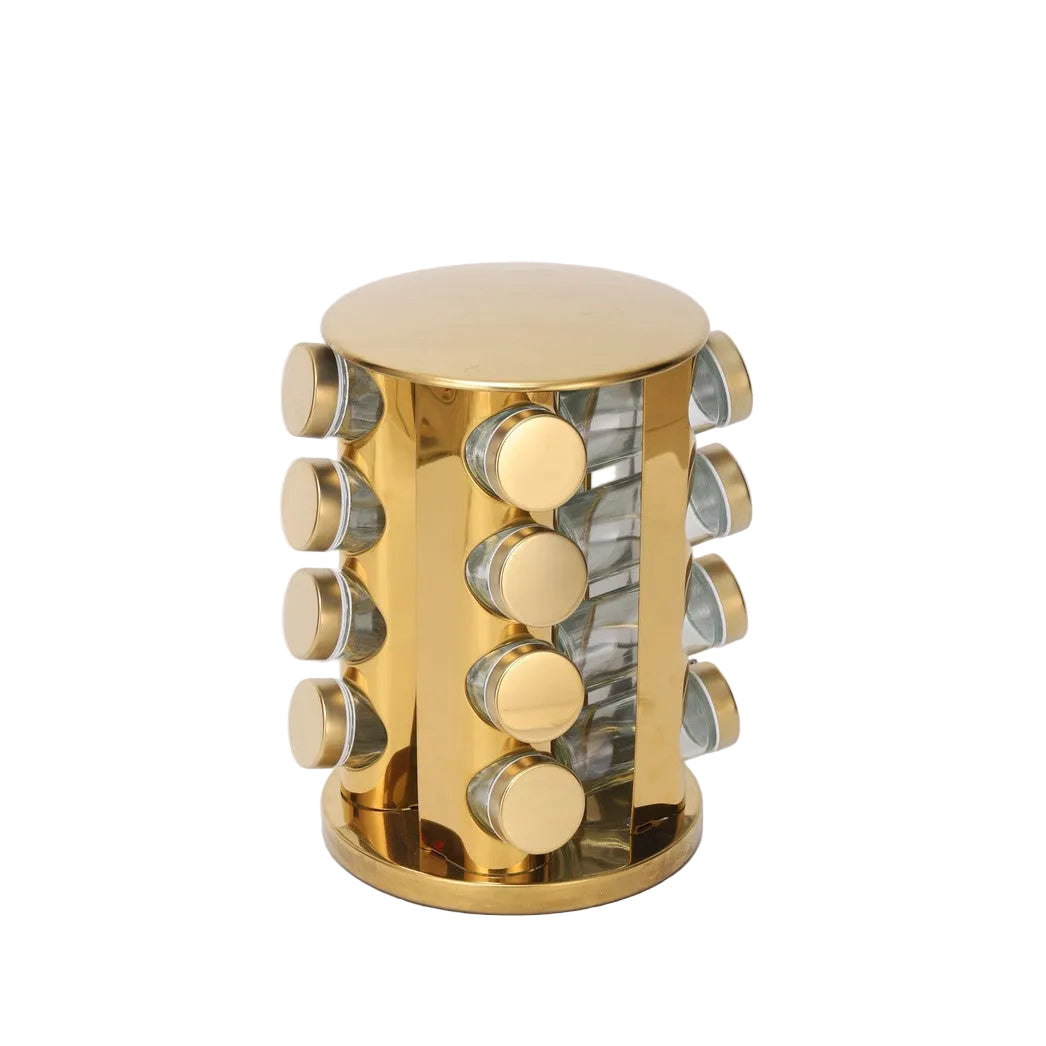 Multi-layer stainless steel rotating seasonings rack Nordic kitchen special 360 degree turntable seasonings storage rack wholesale