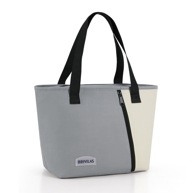 New Dopamine Large-Capacity Double-Layer  Aluminum Foil Thickened Portable Picnic Bag Office Worker Insulated Lunch Bag