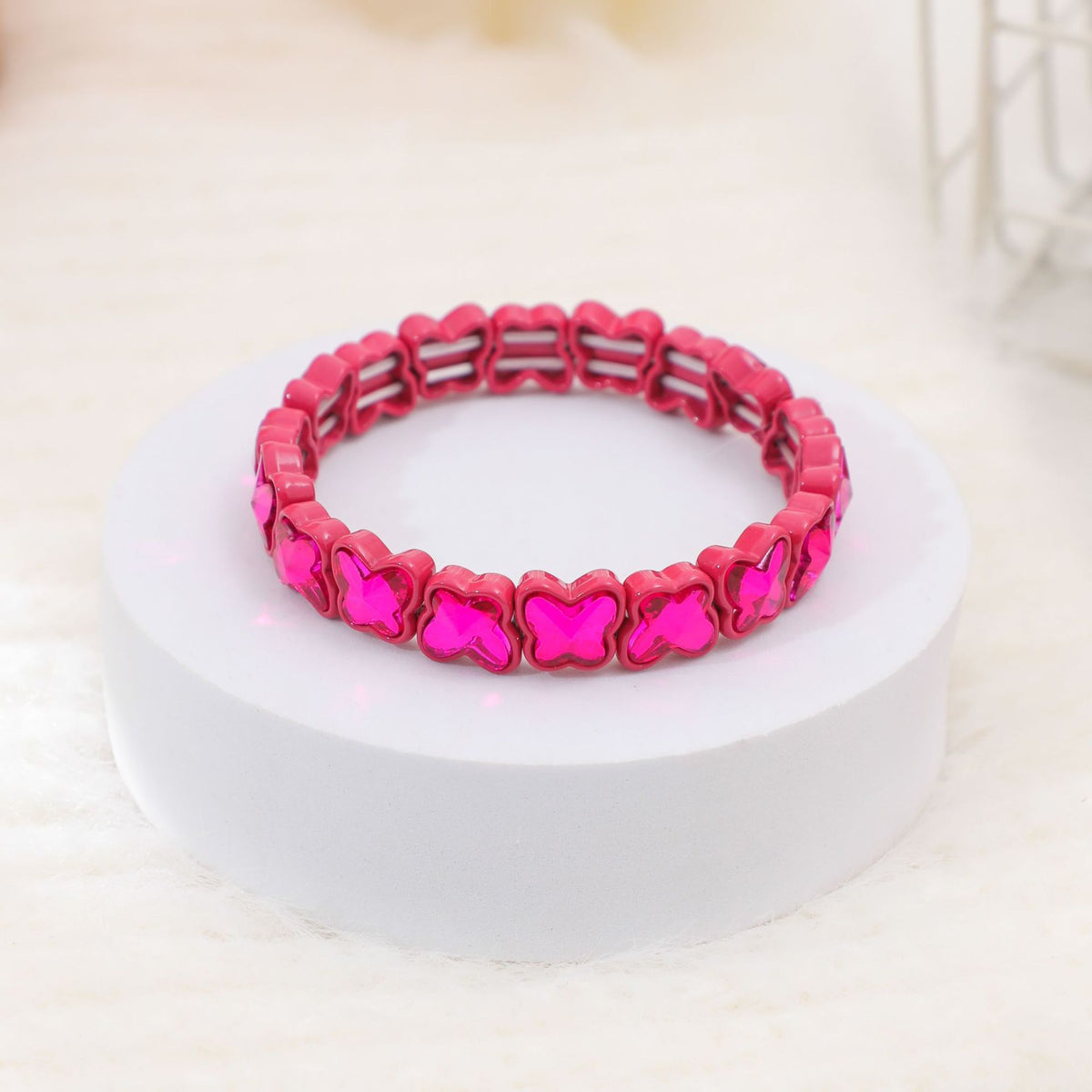 Colorful Candy Dopamine Bracelet for Women, Fresh Butterfly Alloy Bracelet DIY Manufacturer Wholesale