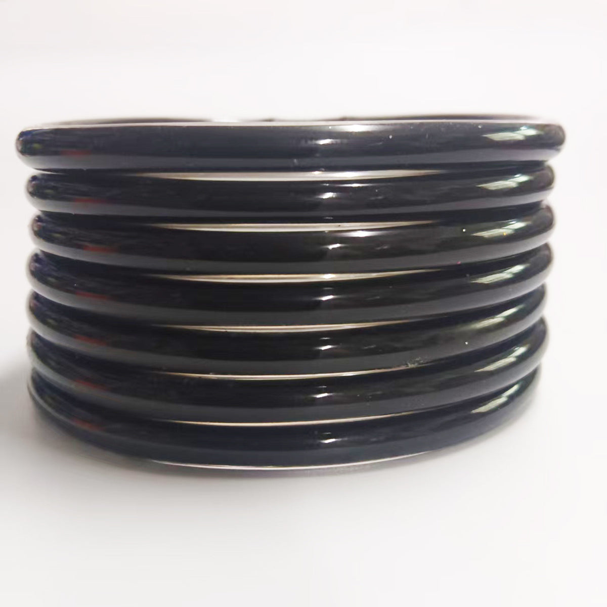 7-Layer Plastic Silicone Bracelets Gold Foil Jelly Bangles Multi-Layer Silicone Gold Foil Paint Bracelets Factory Direct Sales