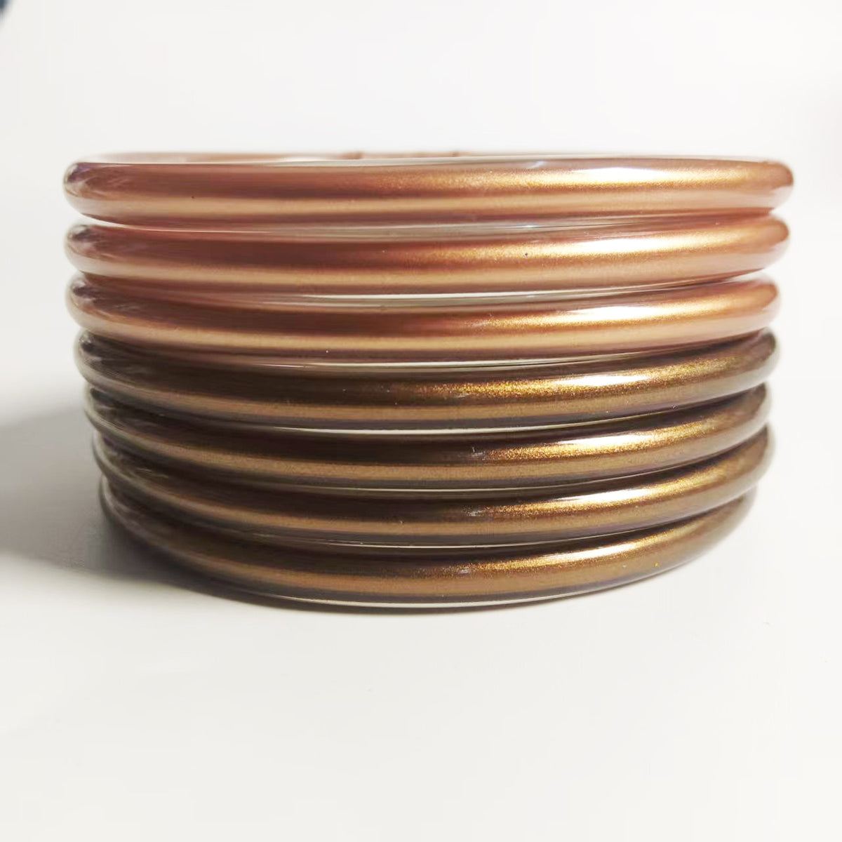 Amazon's Best Selling Pvc Silicone Tube Gold Powder Bracelet Cross-Border Jelly Bangles Popular Bracelet 7 Layers