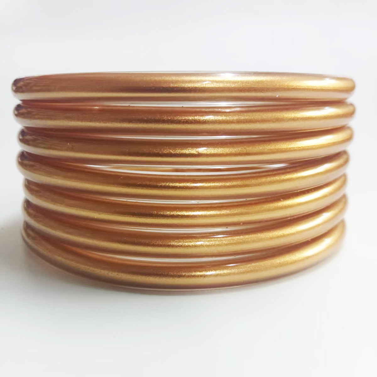 7-Layer Plastic Silicone Bracelets Gold Foil Jelly Bangles Multi-Layer Silicone Gold Foil Paint Bracelets Factory Direct Sales