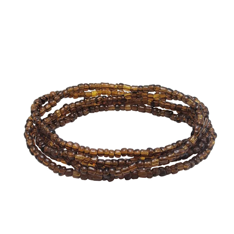 Body Chain with Glass Seed Beads, Fashionable Magic Hand Fish Pendant Accessories, Elastic Handmade Beaded Jewelry Waist Chain