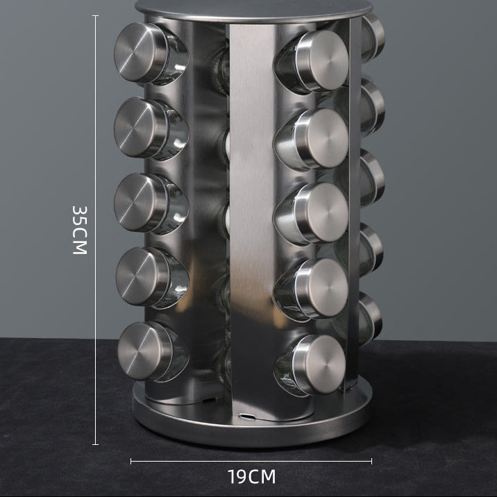 Multi-layer stainless steel rotating seasonings rack Nordic kitchen special 360 degree turntable seasonings storage rack wholesale