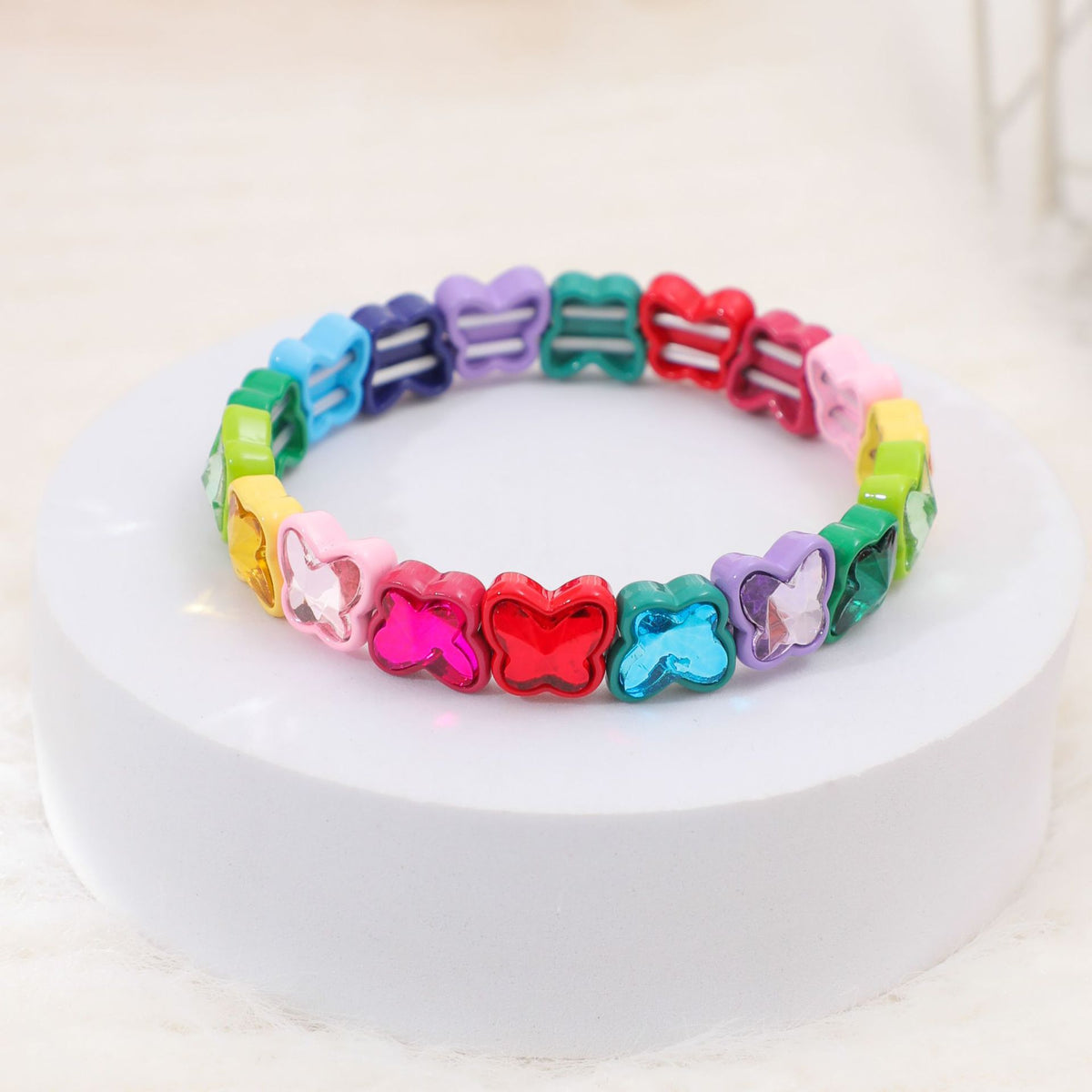 Colorful Candy Dopamine Bracelet for Women, Fresh Butterfly Alloy Bracelet DIY Manufacturer Wholesale