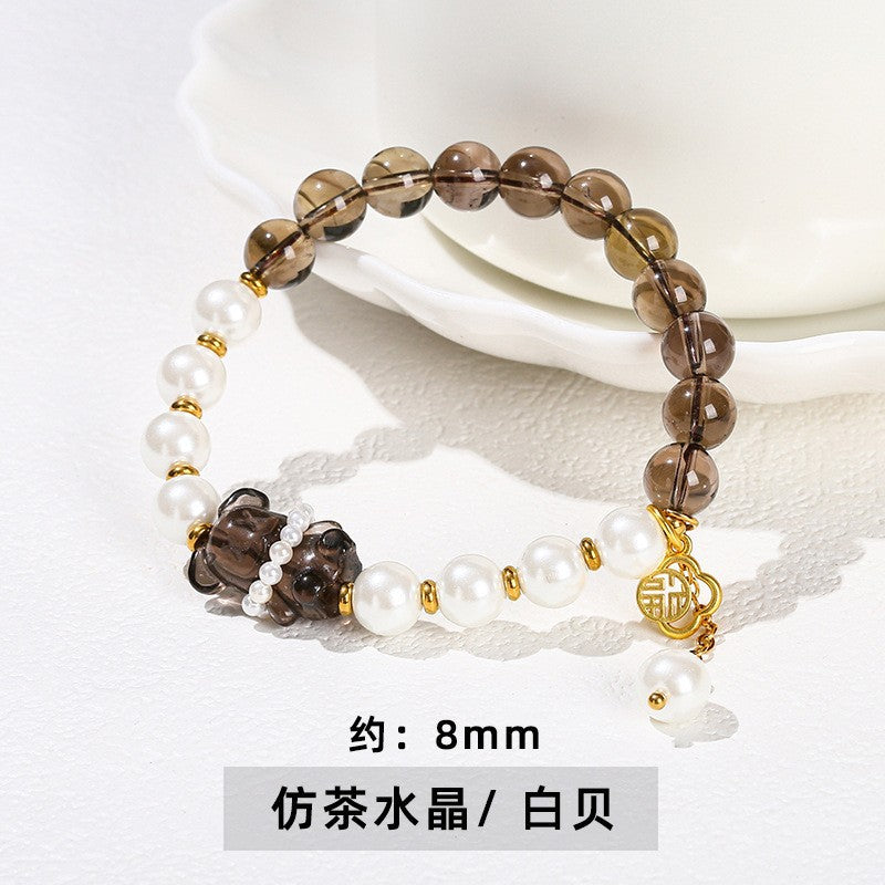 Jingdong Jewelry Natural Crystal Bracelet Jade New Chinese Style Fresh Tassel Bracelet for Girls and Best Friends Agate Bracelet