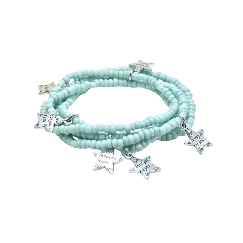 Body Chain with Glass Seed Beads, Fashionable Magic Hand Fish Pendant Accessories, Elastic Handmade Beaded Jewelry Waist Chain