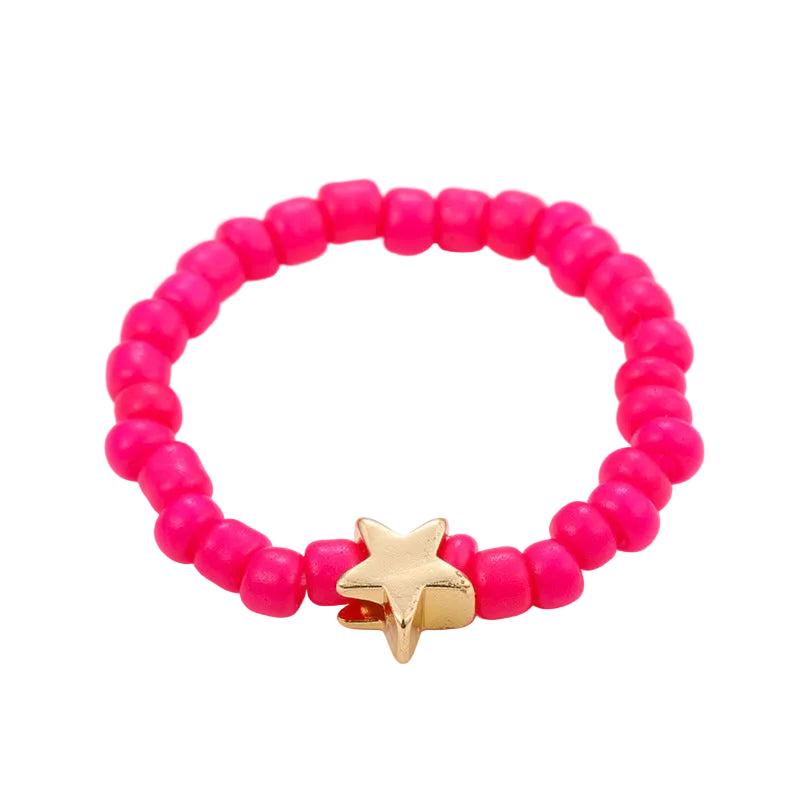 2PCs Mixed Color Beaded Star Smiley Multi-Row Stacked Summer Ring /Finger Rings/Toe Rings Set for Women