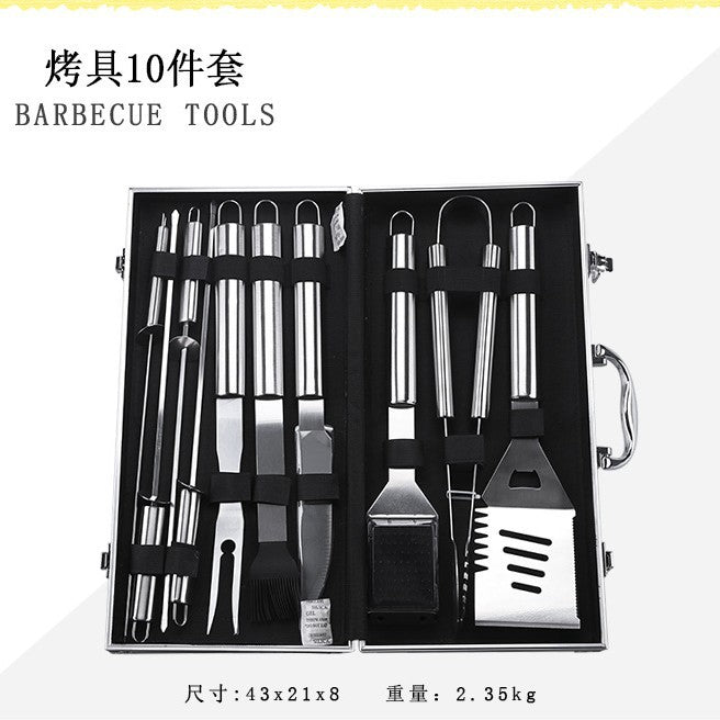 Amazon barbecue tools 26 pieces suit bbq Stainless Steel Grill outdoor supplies barbecue fork oven grill net