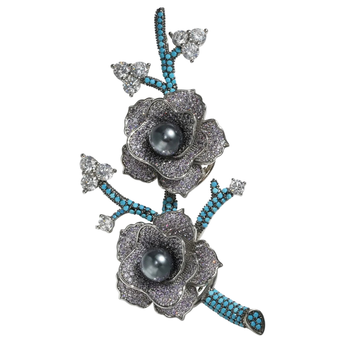 Flower Brooch Pin Detachable Ear Clip Dual-Use Flower Accessories
