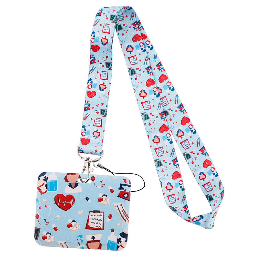 Doctor Pills Cat Mobile Phone Lanyard Card Set Combination Bus Card Factory Brand Work Medical Lanyard Campus Card Pendant
