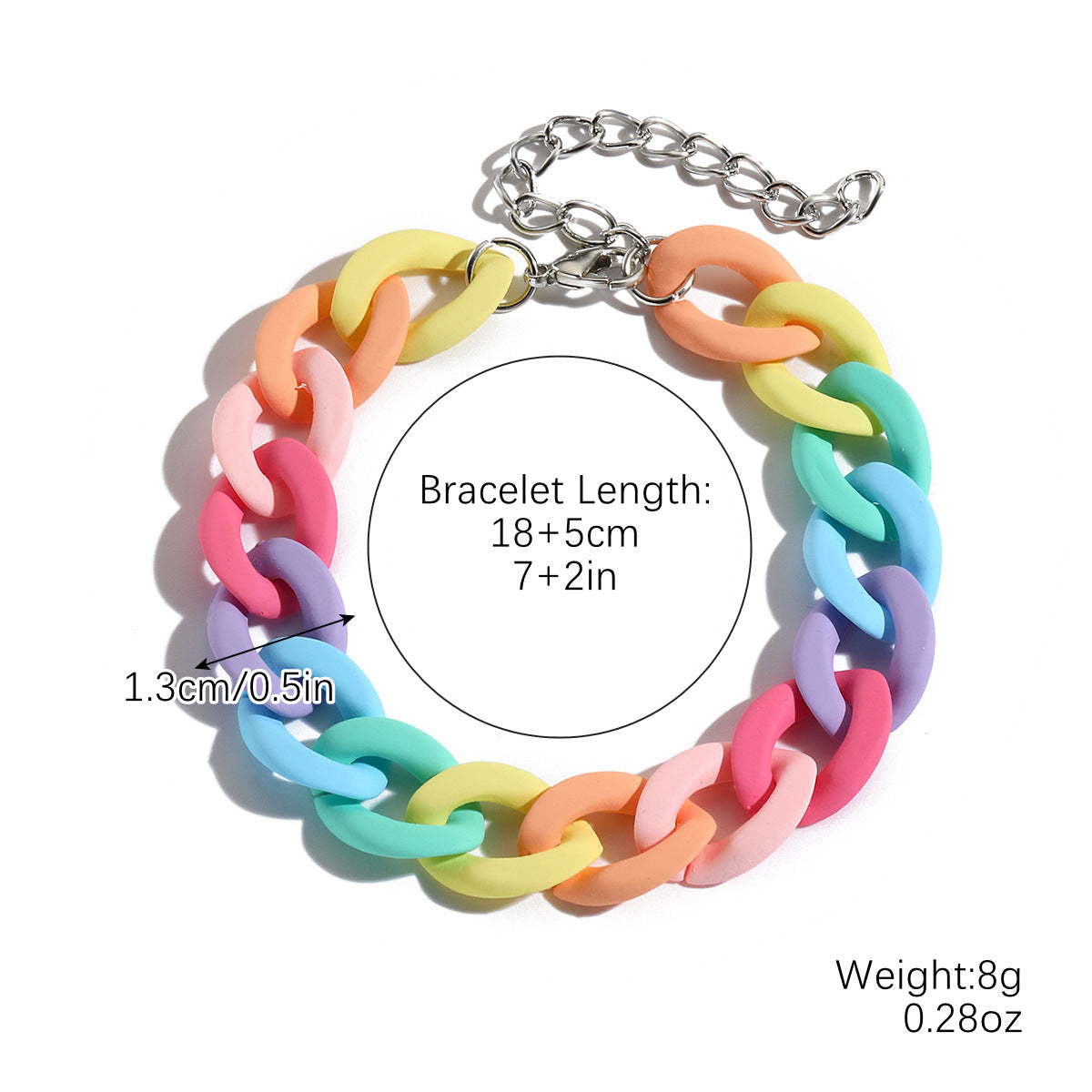 Bohemian Heart-Shaped Acrylic Cute Pink Letter Bracelet Colorful Beaded Bracelet Set
