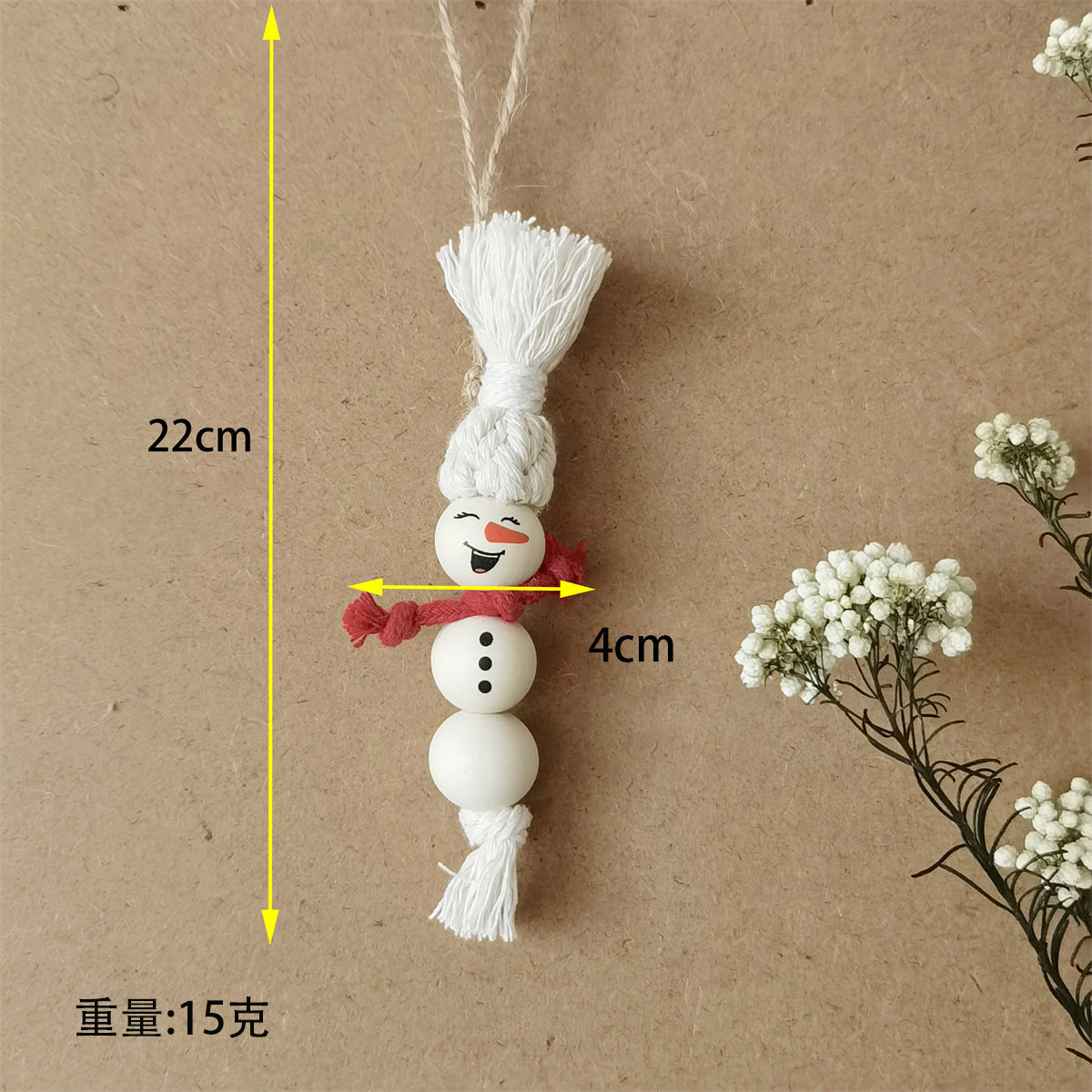 Merry Christmas Snowman Pendant Christmas Tree Decoration Hanging Ornaments Hand-woven Christmas Gifts Cross-border Foreign Trade Sources