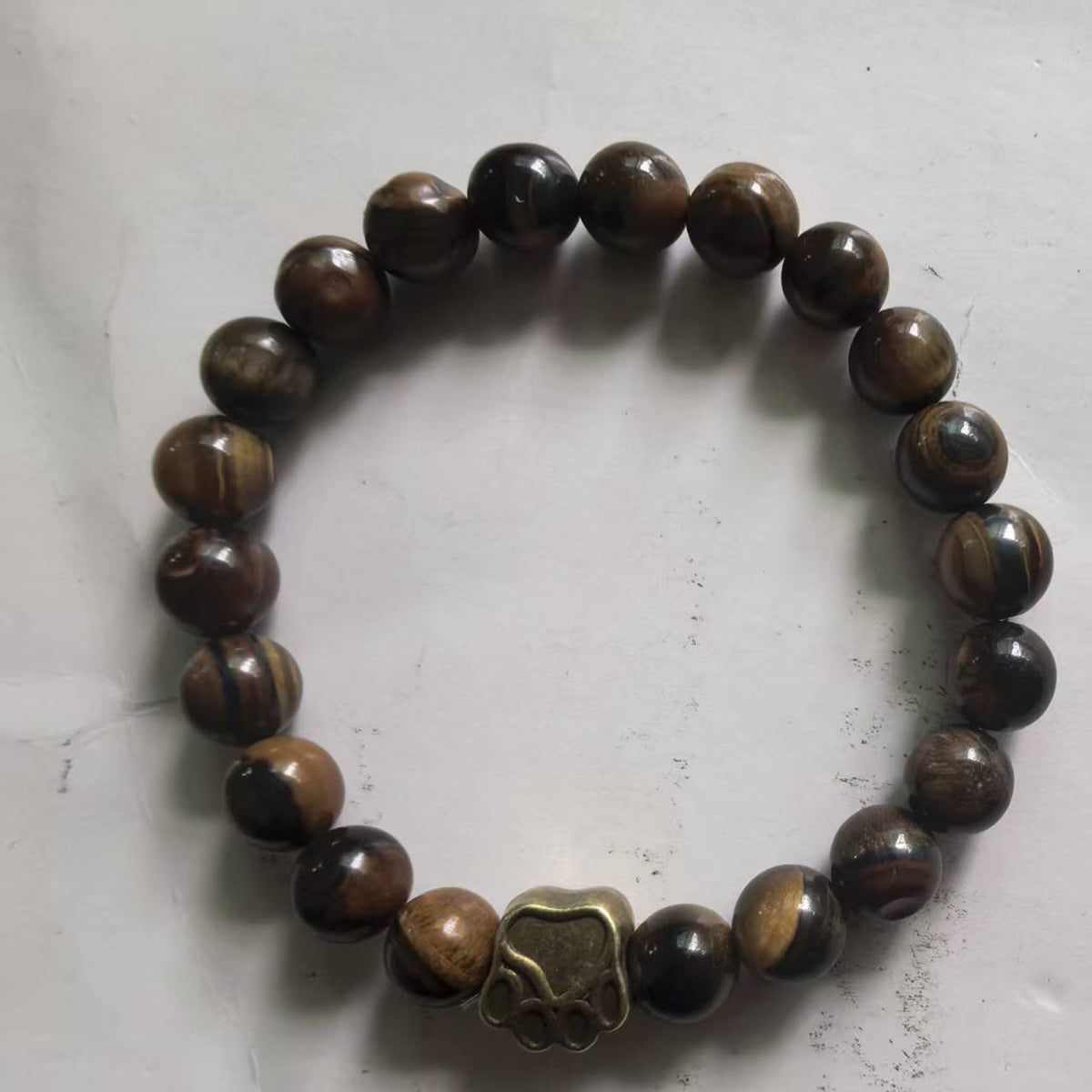 Direct manufacturer, popular on AliExpress: 8mm tiger eye stone, white turquoise, dog paw transparent elastic cord bracelet