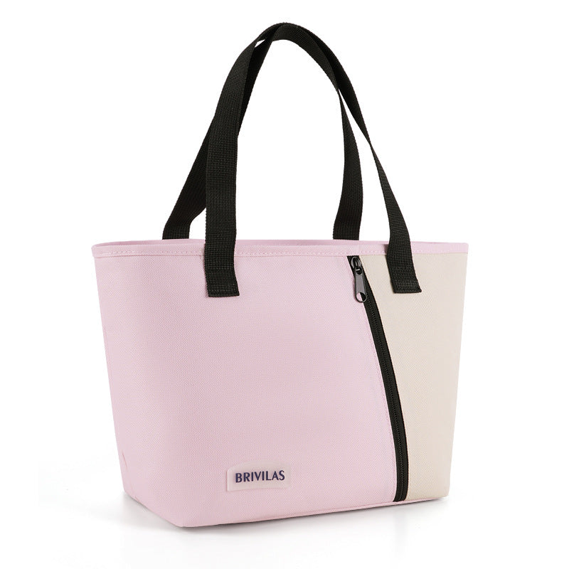 New Dopamine Large-Capacity Double-Layer  Aluminum Foil Thickened Portable Picnic Bag Office Worker Insulated Lunch Bag