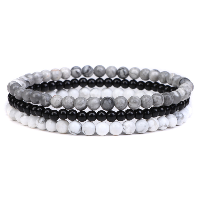 4mm Natural Rose Quartz Bracelet for Women, Retro Simple Elastic Rope Set Combination Jewelry Bracelet Hot Sale