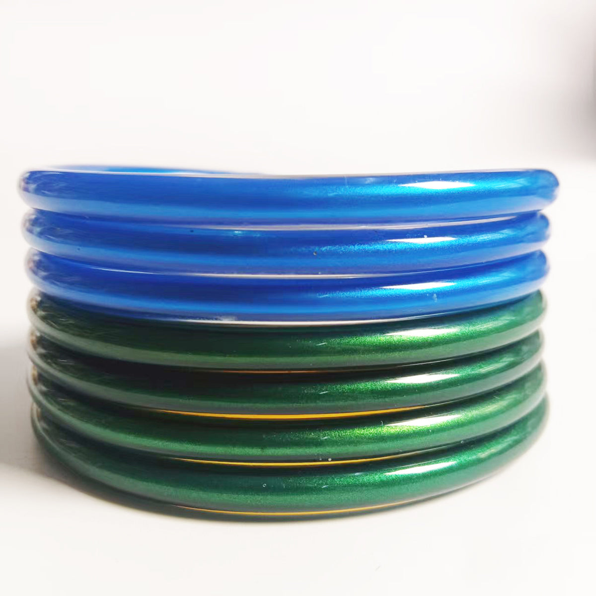 Amazon's Best Selling Pvc Silicone Tube Gold Powder Bracelet Cross-Border Jelly Bangles Popular Bracelet 7 Layers