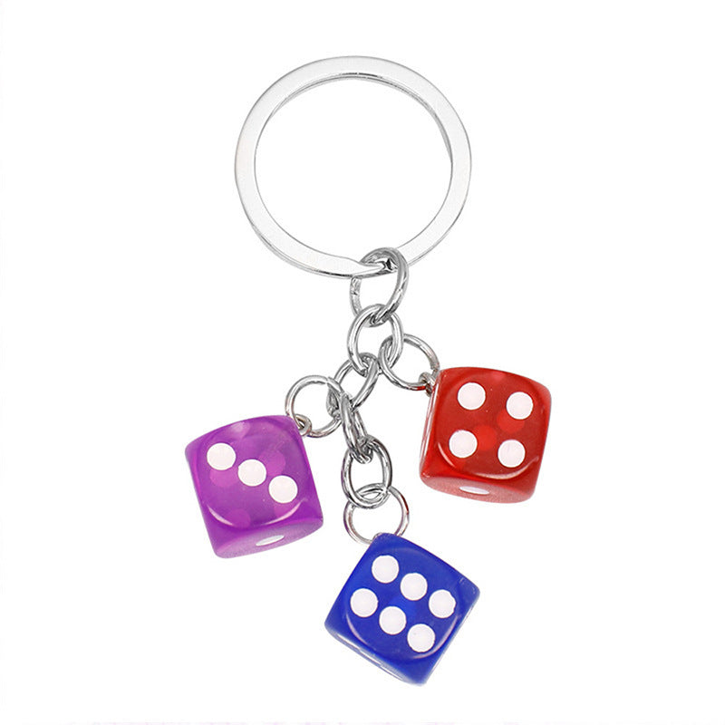 Hot-Selling Creative Plastic Dice-Shaped Keychain Pendant Bag Pants Pen Accessory Decoration DIY Parts