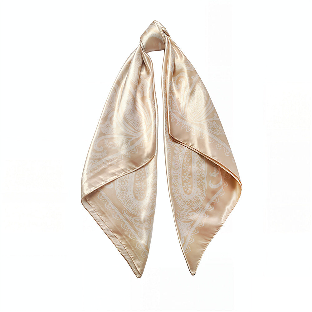90cm Paisley Silk Scarf for Women, Trendy and Versatile, European and American Style, Imitation Silk Paisley Headscarf Wholesale