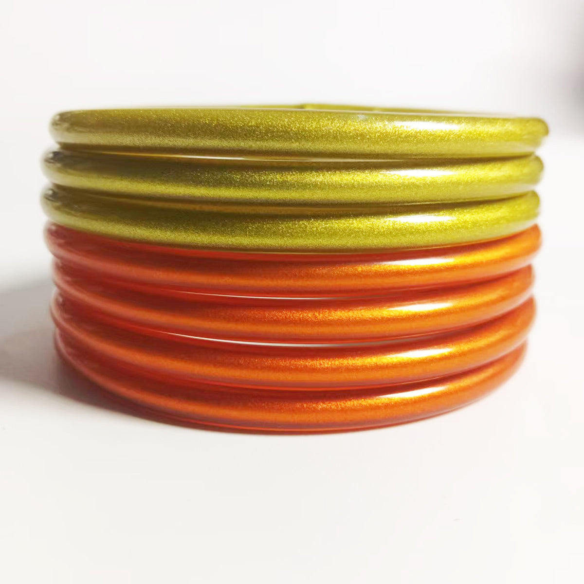 Amazon's Best Selling Pvc Silicone Tube Gold Powder Bracelet Cross-Border Jelly Bangles Popular Bracelet 7 Layers