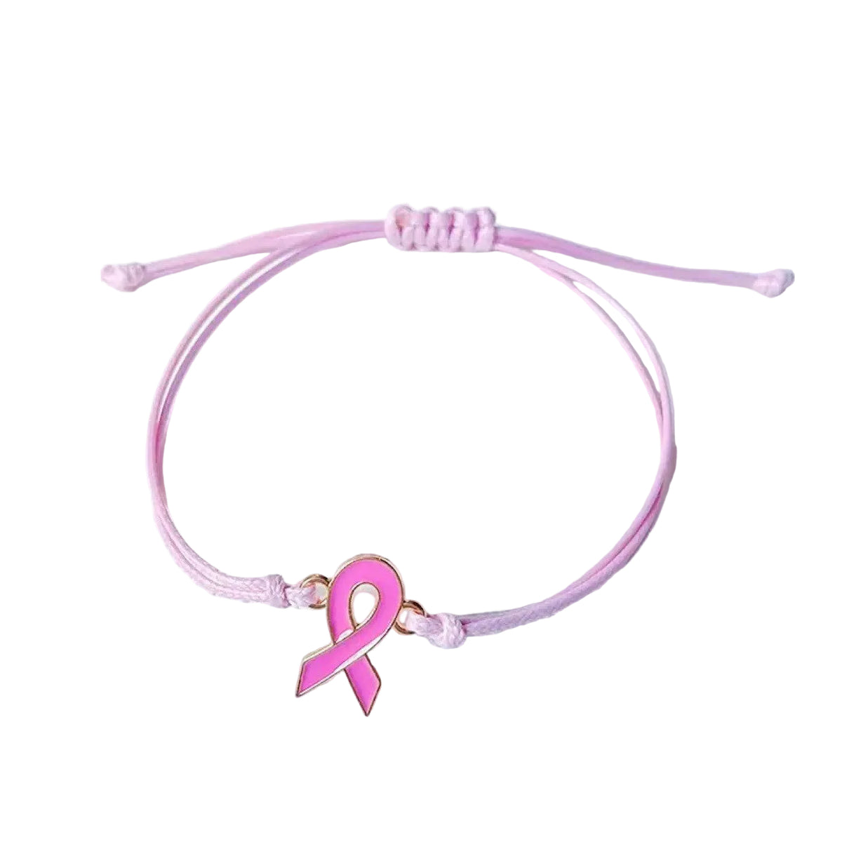 Breast Prevention  Cares for Women's Health Breast Care Day Hand-Woven  Pink Ribbon Bracelet