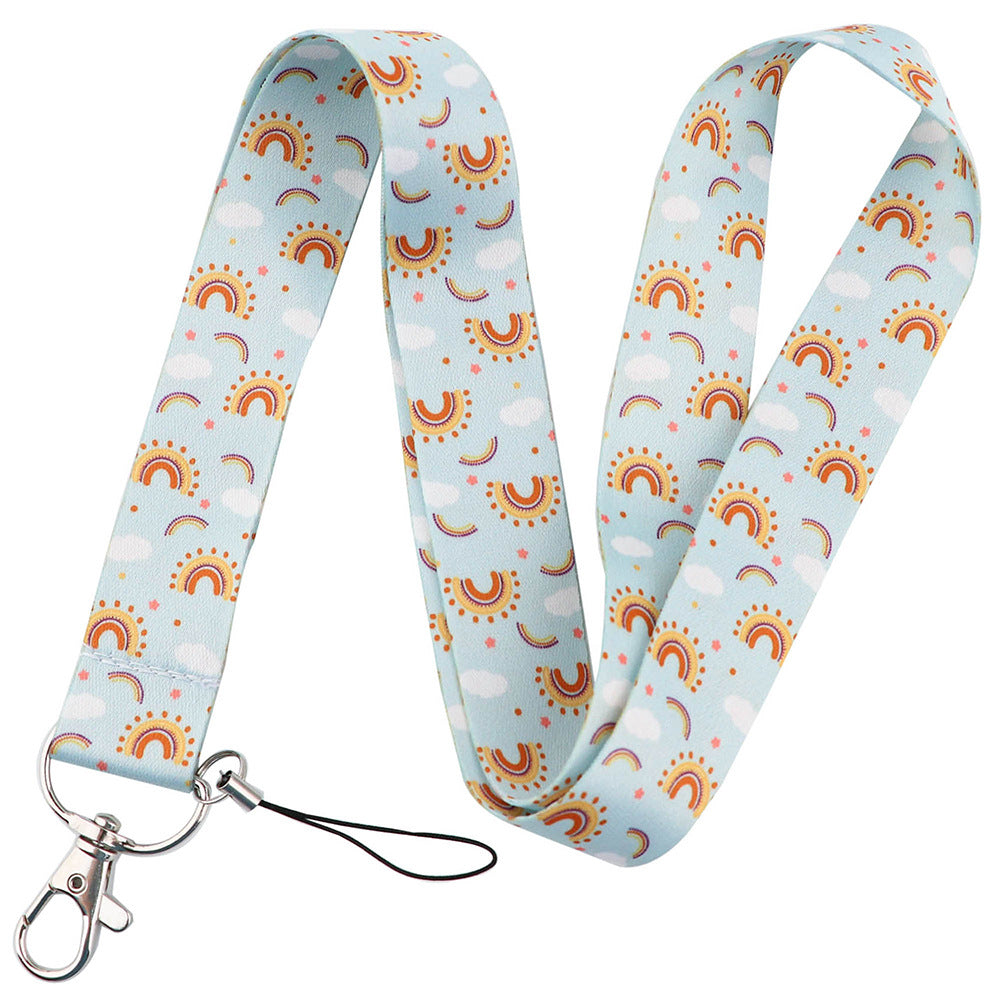 Set of 5 Pcs Bohemian Rainbow Series Mobile Phone Lanyard Card Case U Disk ID Card Camera Key Anti-lost  Lanyards