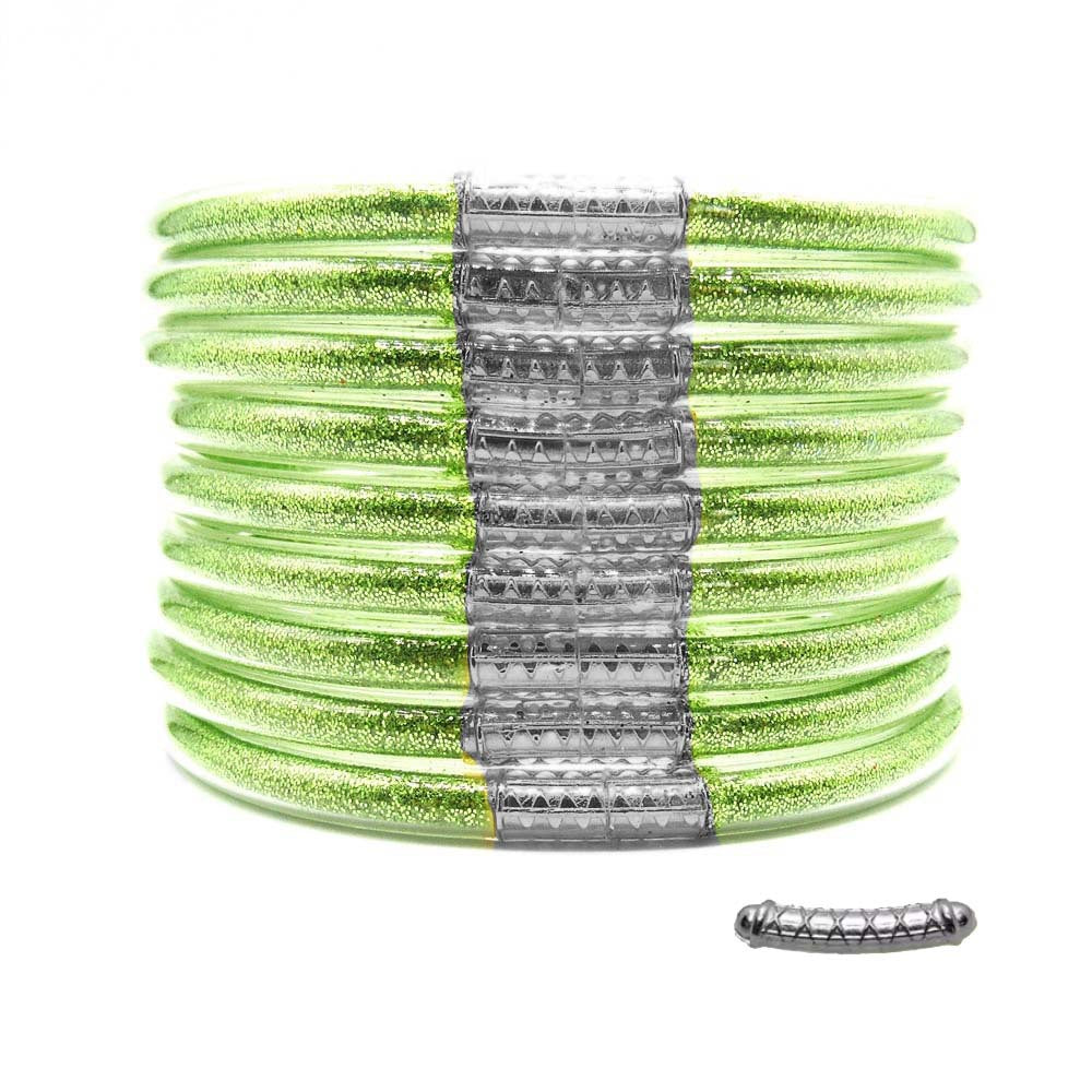 Cross-Border Hot-Selling 9-Layer Pvc Silicone Tube Gold Powder Bracelet Jelly Bangles Women's Bracelet Mixed Batch