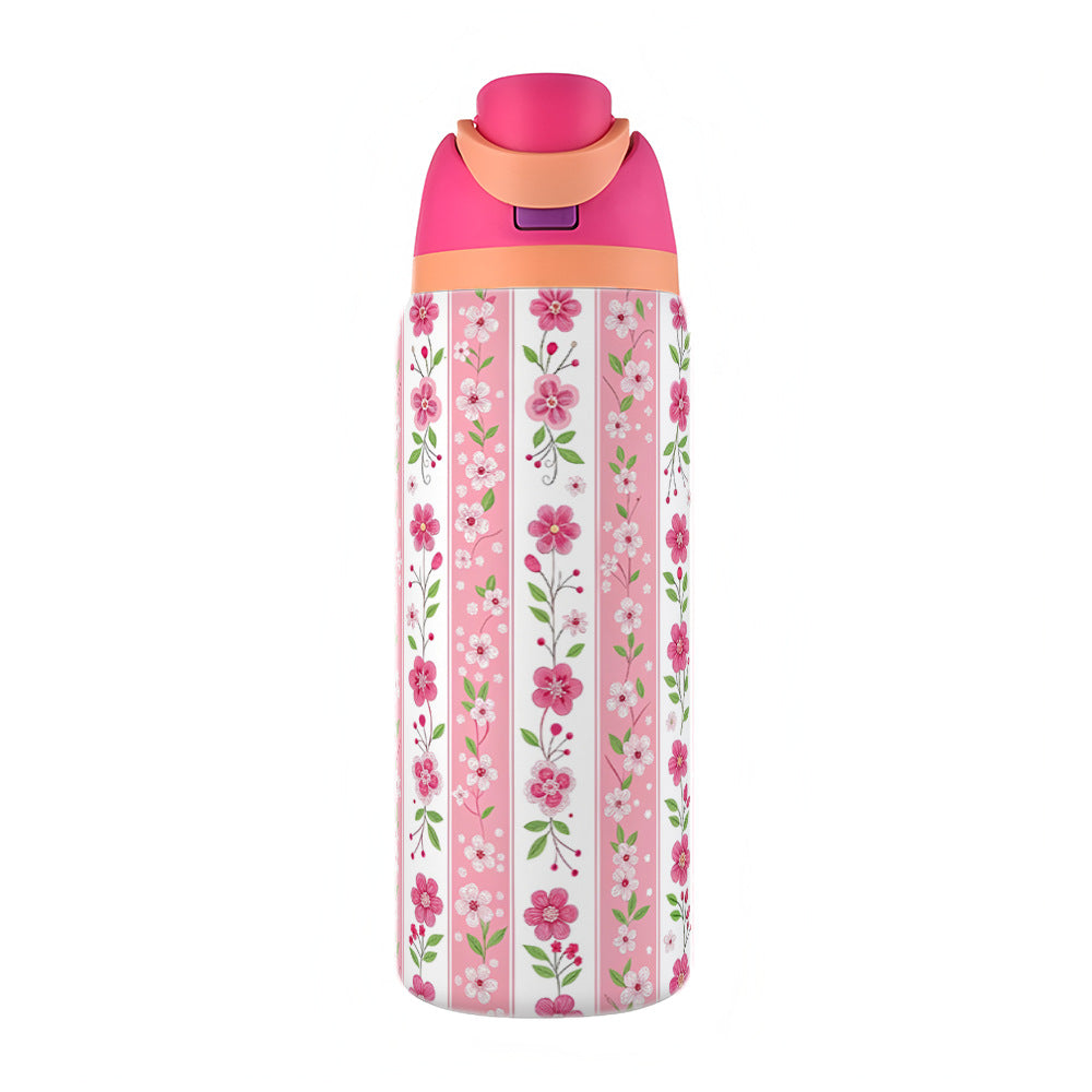 Water Cup 304 Vacuum Stainless Steel Thermos Cup Portable Satchel Straw Double Drink Sports Water Bottle for Men and Women