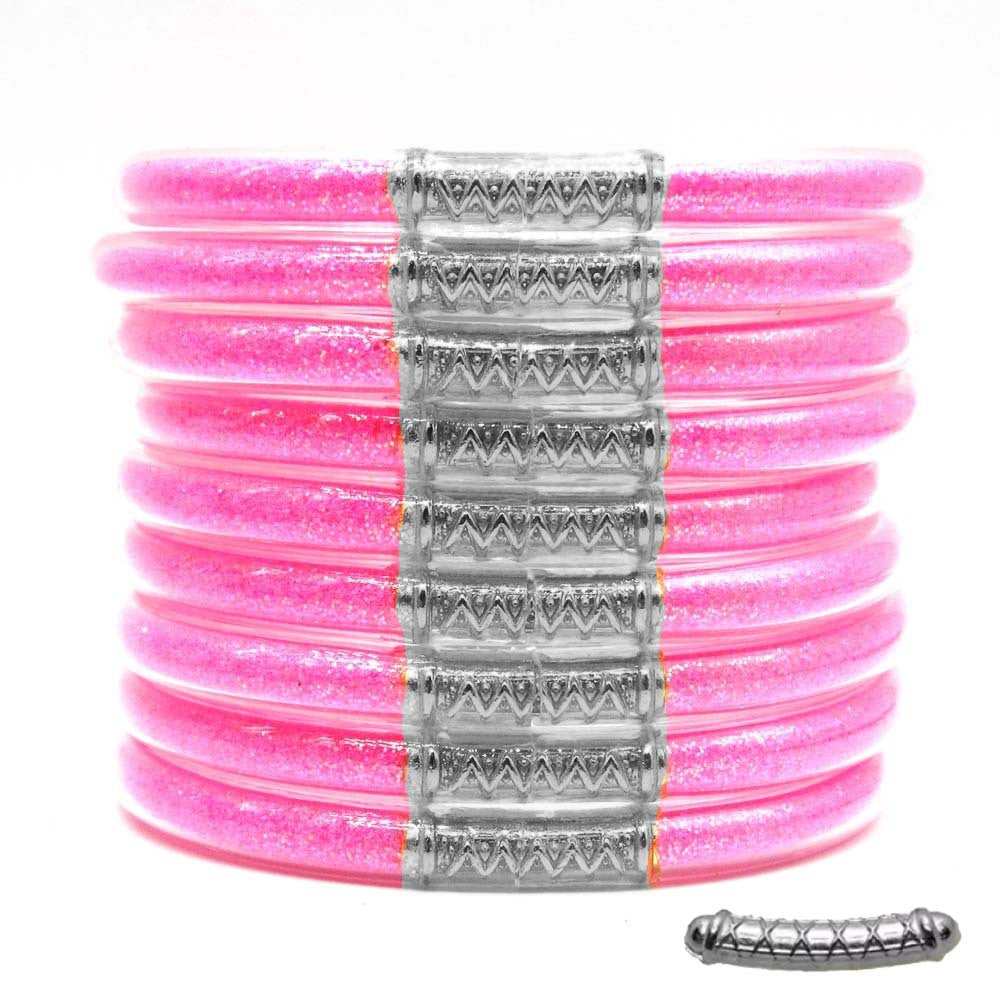 Cross-Border Hot-Selling 9-Layer Pvc Silicone Tube Gold Powder Bracelet Jelly Bangles Women's Bracelet Mixed Batch