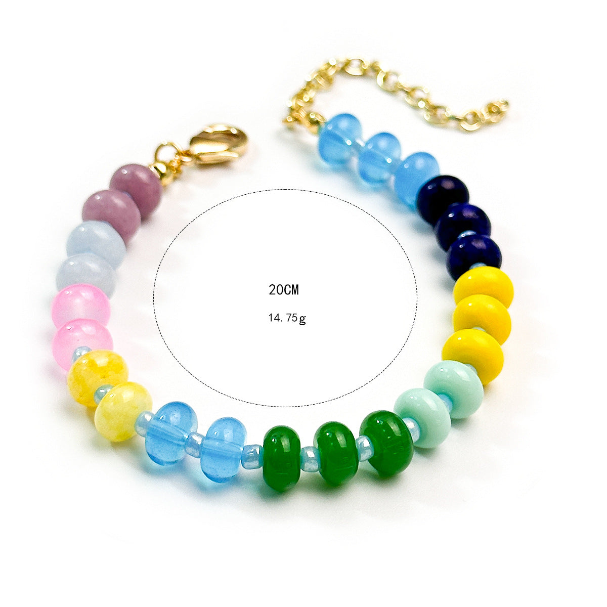 Colorful Natural Stone Beaded Bracelet/Niche Ins-Style Stackable Jewelry, Candy-Colored Versatile Friendship Bracelet